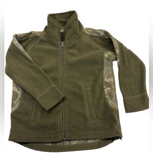 Mondetta Zippered Army Green and Camouflage Boys Lightweight Fleece Jacket S4